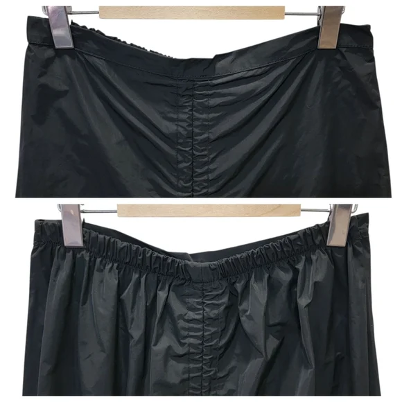 Bryn Walker Cleo Memory Crunch Flat Front Ruched Skirt Sleek Black Midi Womens S - Picture 9 of 17